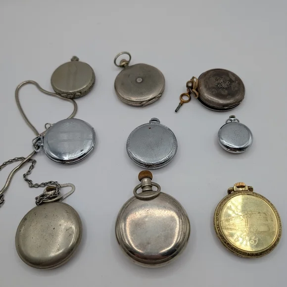 Lot of 9 Pocket Watches - Various - PARTS/REPAIR only - Picture 7 of 7